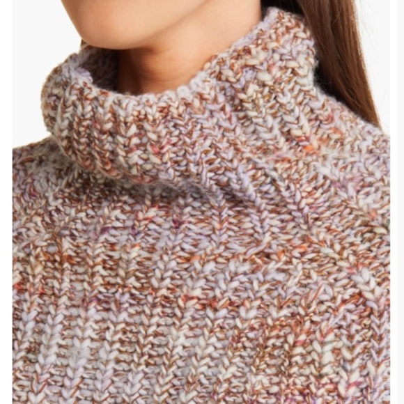 Rag & Bone Wool Blend Marled Funnel Neck Sweater Multicolor SZ L - Picture 14 of 16